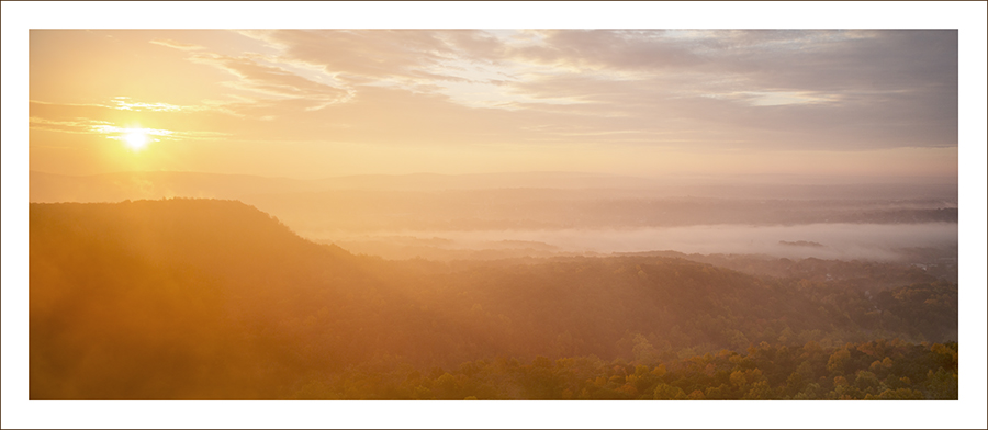 A sunrise view of South Mountain in Meriden on a beautiful October morning