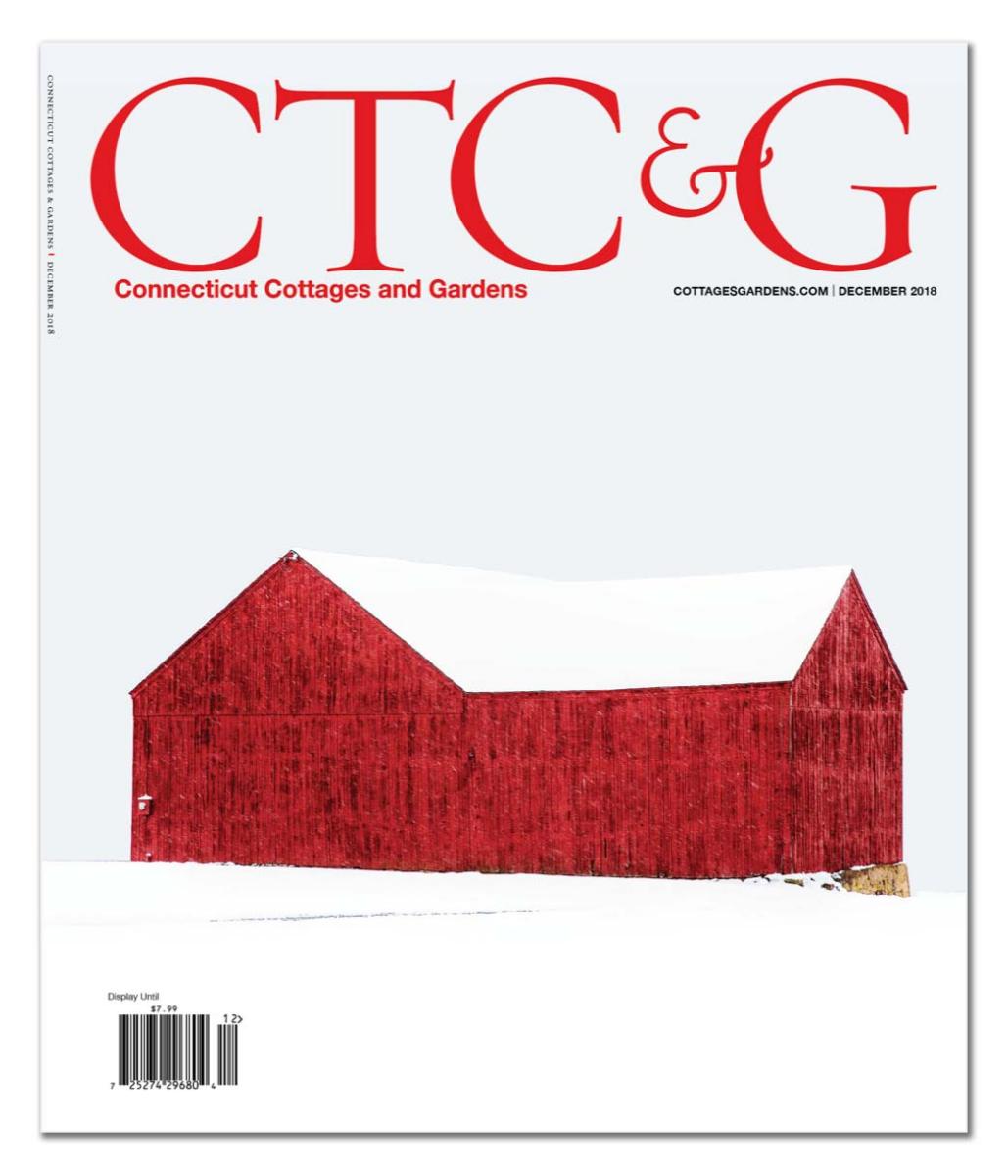 " A Study in Scarlet" as it appears on the December 2018 Cover of CT Cottage & Garden